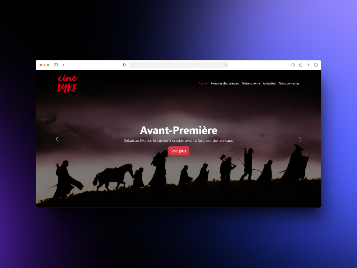 Mockup Site Cine